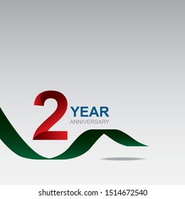 Anniversary emblems 2 yr anniversary concept template design
