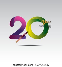 Anniversary emblems 20 in anniversary concept template design