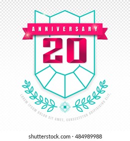 Anniversary emblems 20 anniversary template design