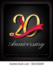 Anniversary emblems 20 anniversary template design