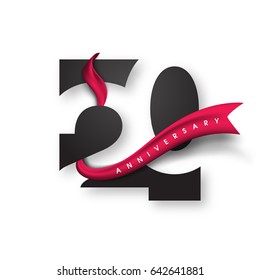 Anniversary emblems 20 anniversary template design. Creative design for your greetings card, flyers, invitation, posters, brochure, banners, calendar
