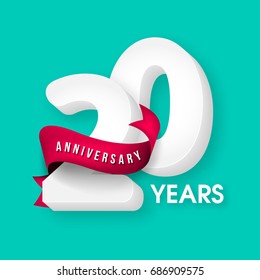 Anniversary emblems 20 anniversary template design