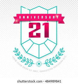 Anniversary emblems 21 anniversary template design