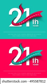Anniversary emblems 21 anniversary template design