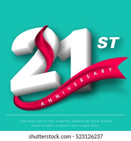 Anniversary emblems 21 anniversary template design
