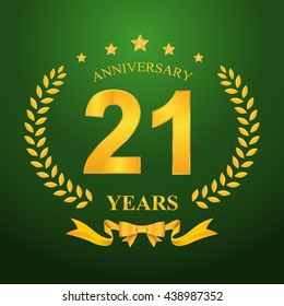 Anniversary emblems 21-anniversary template design