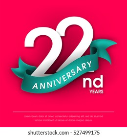 Anniversary emblems 22 anniversary template design
