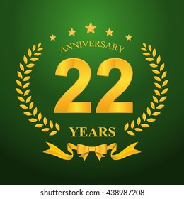 Anniversary emblems 22-anniversary template design