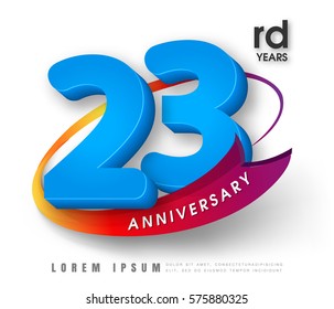Anniversary emblems 23 anniversary template design