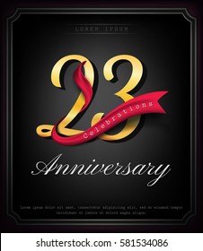 Anniversary emblems 23 anniversary template design