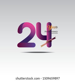 Anniversary emblems 24 in anniversary concept template design