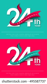 Anniversary emblems 24 anniversary template design