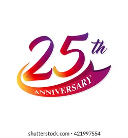 Anniversary emblems 25 anniversary template design