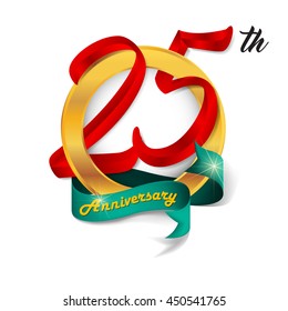 Anniversary emblems 25 anniversary template design