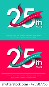 Anniversary emblems 25 anniversary template design
