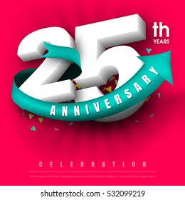 Anniversary emblems 25 anniversary template design