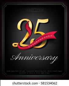 Anniversary emblems 25 anniversary template design