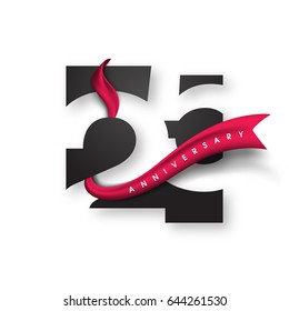 Anniversary emblems 25 anniversary template design. Creative design for your greetings card, flyers, invitation, posters, brochure, banners, calendar