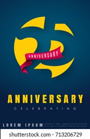 Anniversary emblems 25 anniversary template design. Creative design for your greetings card, flyers, invitation, posters, brochure, banners, calendar