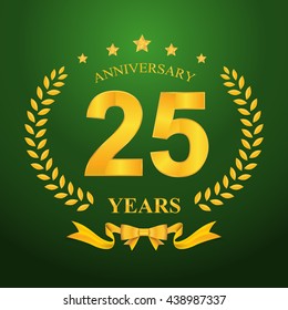 Anniversary emblems 25-anniversary template design