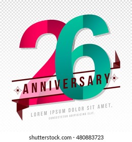 Anniversary emblems 26 anniversary template design