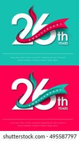Anniversary emblems 26 anniversary template design