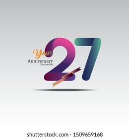 Anniversary emblems 27 in anniversary concept template design