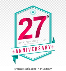 Anniversary emblems 27 anniversary template design