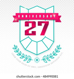 Anniversary emblems 27 anniversary template design