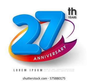 Anniversary emblems 27 anniversary template design