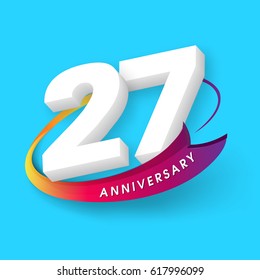 Anniversary emblems 27 anniversary template design