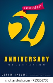 Anniversary emblems 27 anniversary template design. Creative design for your greetings card, flyers, invitation, posters, brochure, banners, calendar