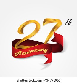 Anniversary emblems 27-anniversary template design