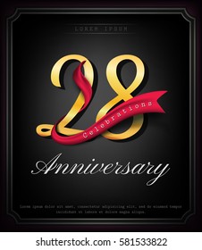 Anniversary emblems 28 anniversary template design
