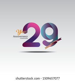 Anniversary emblems 29 in anniversary concept template design
