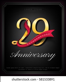 Anniversary emblems 29 anniversary template design