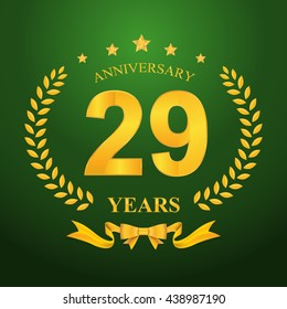 Anniversary emblems 29-anniversary template design