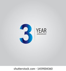 Anniversary emblems 3 in anniversary concept template design