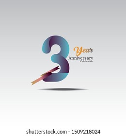 Anniversary emblems 3 in anniversary concept template design