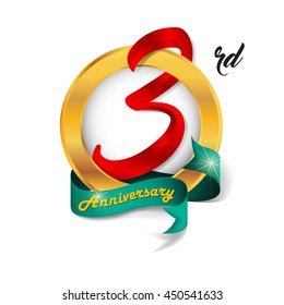Anniversary emblems 3 anniversary template design