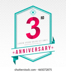 Anniversary emblems 3 anniversary template design
