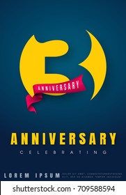 Anniversary emblems 3 anniversary template design. Creative design for your greetings card, flyers, invitation, posters, brochure, banners, calendar