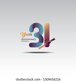 Anniversary emblems 31 in anniversary concept template design