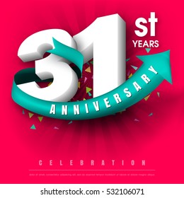 Anniversary emblems 31 anniversary template design