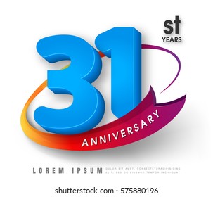 Anniversary emblems 31 anniversary template design