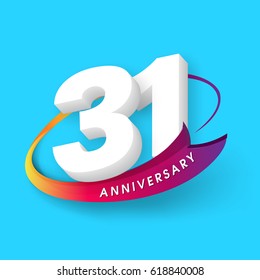 Anniversary emblems 31 anniversary template design