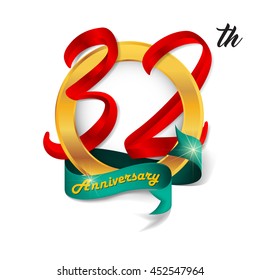 Anniversary emblems 32 anniversary template design