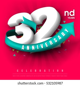 Anniversary emblems 32 anniversary template design
