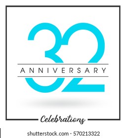 Anniversary emblems 32 anniversary template design