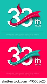 Anniversary emblems 33 anniversary template design